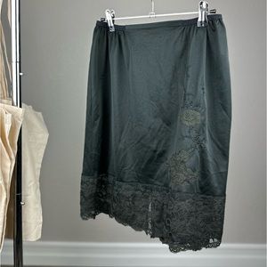 Vintage 1970s Black Slip Skirt